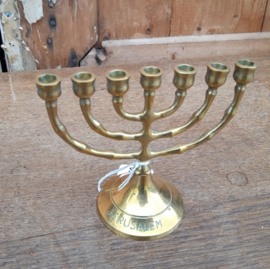 Menorah messing kandelaar Joods VERKOCHT