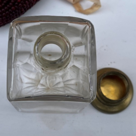 Parfum fles glas met dop origineel vierkant