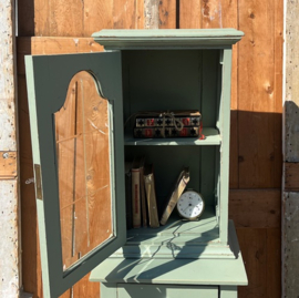 Pronkkast vitrinekast groen 37,5 x 25 x 61