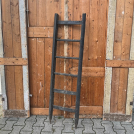 Houten ladder trap 6 treden zwart decoratie