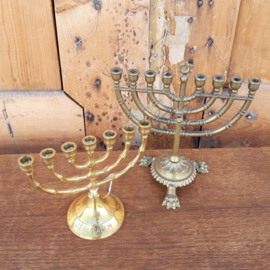 Menorah messing kandelaar Joods VERKOCHT