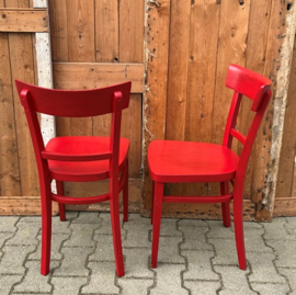 Cafe stoel hout eetkamer rood VERKOCHT
