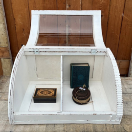 Vitrine kast wit sier hoek kastje VERKOCHT
