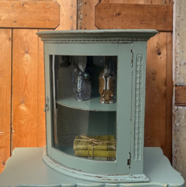 Vitrine kast groen sier hoek kastje pronk