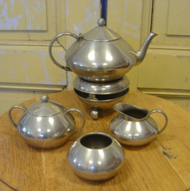 Theepot suikerpot melkkan tin Meeuws VERKOCHT