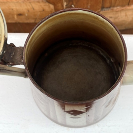 Water kan emaille theepot bruin creme Ø 18 cm