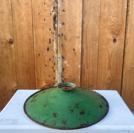 Kap hanglamp emaille origineel lamp groen Ø 26