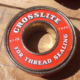 Cross lite metaal blik met wit tape pipe thread vintage