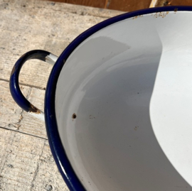 Emaille schaal bak wit 43 x 29 cm origineel