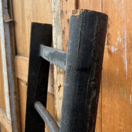 Houten ladder trap 6 treden zwart decoratie