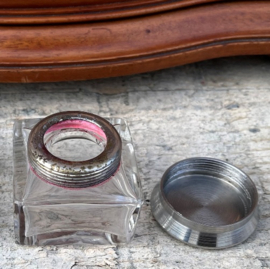 Inktset 2 inktpotten hout bureauset VERKOCHT