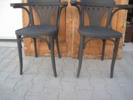 Café stoelen hout brocante grijs VERKOCHT