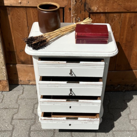 Ladekast met 4 laden wit 1930 hout VERKOCHT