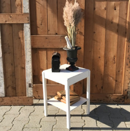 Bijzet tafel wit bloem planten wit brocante 50 cm