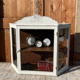 Vitrine kast 1930 wit pronk sier wand