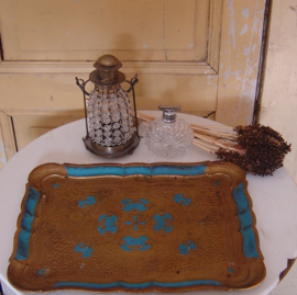 Dienblad serveer goud Ibiza blauw VERKOCHT