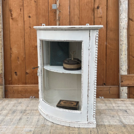 Vitrine kast wit sier hoek kastje VERKOCHT