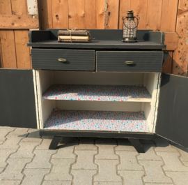 Commode lage kast brocante grijs VERKOCHT