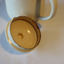 Pot emaille theepot creme Ø 12 cm origineel