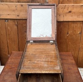 Scheerkist hout origineel kist met lade