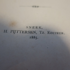 Oud boek 1885 rug van leer Frans VERKOCHT