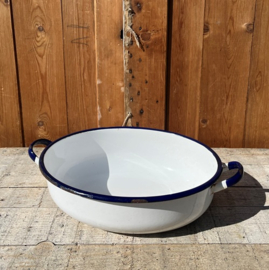Emaille schaal bak wit 43 x 29 cm origineel