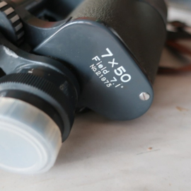 Verrekijker vintage 7 x 50 grijs retro hoes