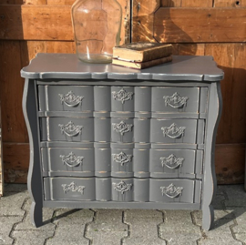 Ladekast grijs 4 laden halkast 71 x 33 x 62 cm