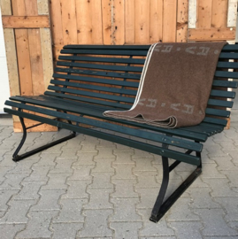 Tuinbank 150 cm breed metaal hout VERKOCHT