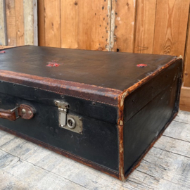 Koffer Zumpolle hout & leer zwart VERKOCHT