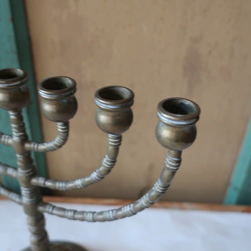 Menorah messing kandelaar Joods 24 cm