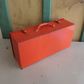 Kist metaal industrie 44 x 20 x 12,5 cm rood