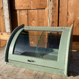 Vitrine kastje groen sier hoek pronk kast