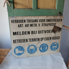 Wandbord man cave bouwplaats 75 x 60 cm