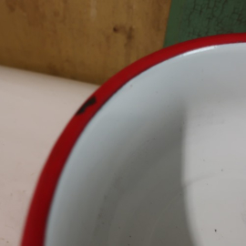 Emaille bak bakje schaal rood diameter 22 cm