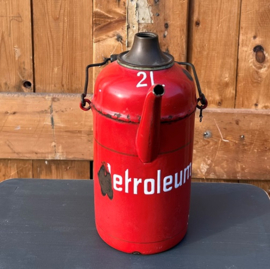 Petroleum kan blik 2 liter rood emaille VERKOCHT