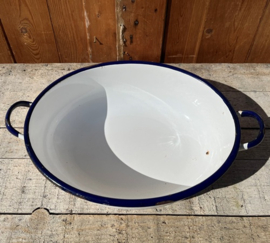 Emaille schaal bak wit 43 x 29 cm origineel