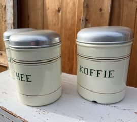 Pot emaille suiker koffie thee creme met groen