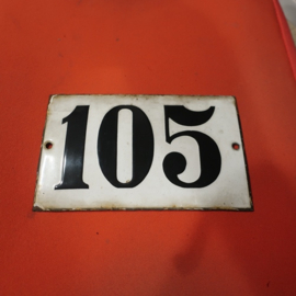Huisnummer plaatje emaille 105 bol VERKOCHT