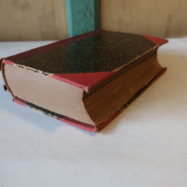 Oud boek 1885 rug van leer Frans VERKOCHT