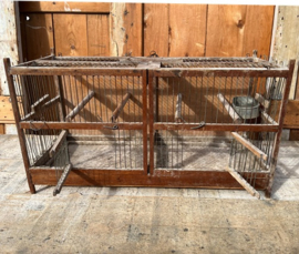 Vogelkooi oude kooi hout 59 x 25 x 33 cm