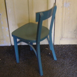 Cafe stoel hout eetkamer blauw grijs VERKOCHT