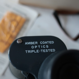 Verrekijker vintage 7 x 50 grijs retro hoes