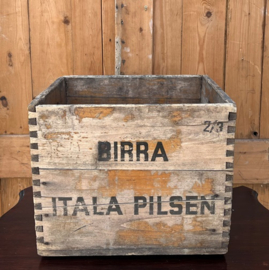 Kist krat bier Birra Itala Pilsen hout VERKOCHT