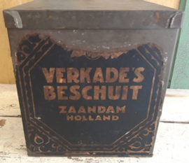 Blik Verkade biscuit Zaandam kleine rondjes origineel