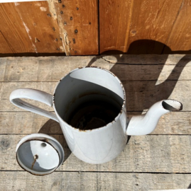 Koffiekan koffie pot emaille wit Ø 19 cm