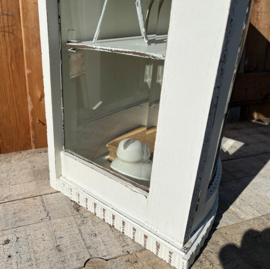 Vitrine kast wit sier hoek pronk GERESERVEERD