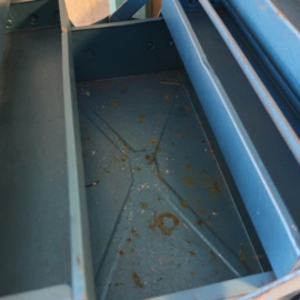Kist koffer metaal gereedschap blauw 43 cm