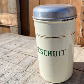 Pot bus emaille beschuit creme hoogte 22 cm