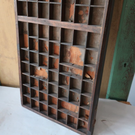 Letterbak origineel hout antiek la 82 cm